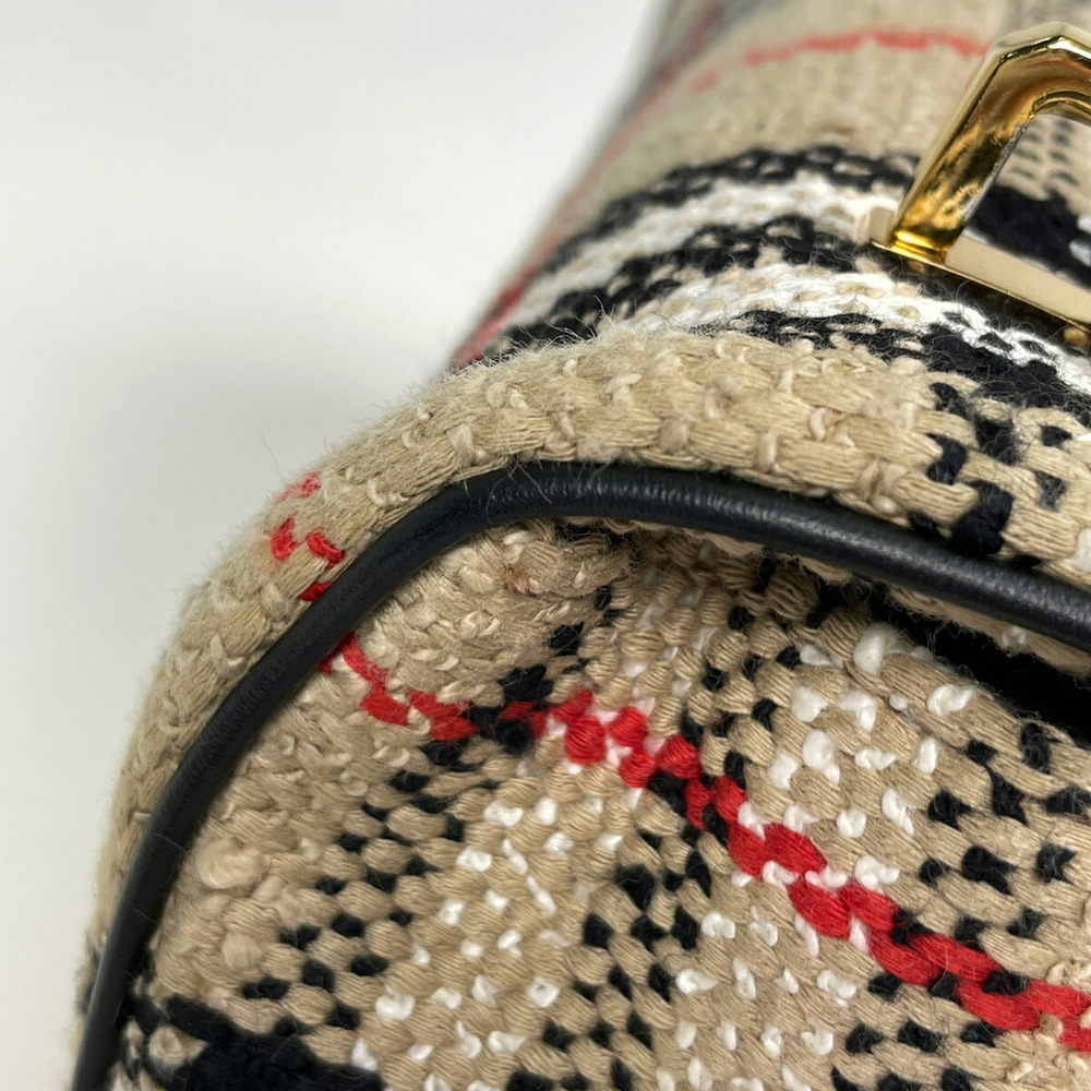 Burberry Laura Chain Shoulder Bag TB Check Beige - Picture 6 of 7